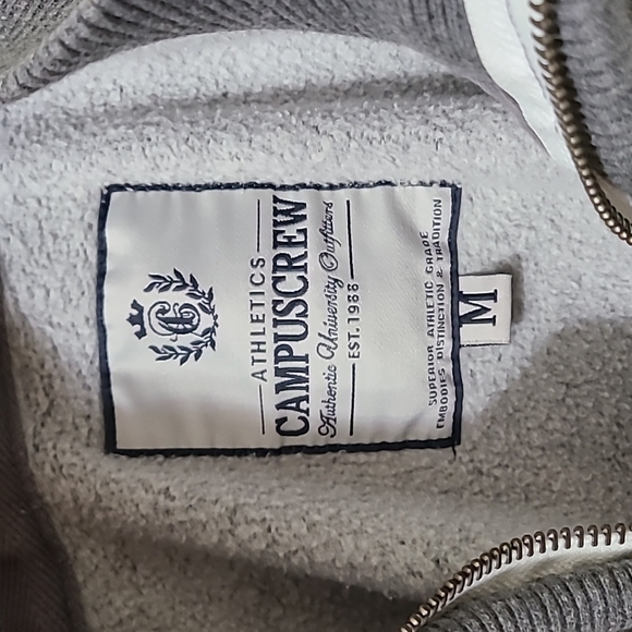Campus Crew Medium Grey Pullover Sweatshirt - Picture 2 of 3